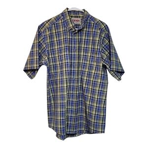 Wrangler Rugged Wear Button-Down Shirt Men’s L Short Sleeve Khaki Outdoor Casual